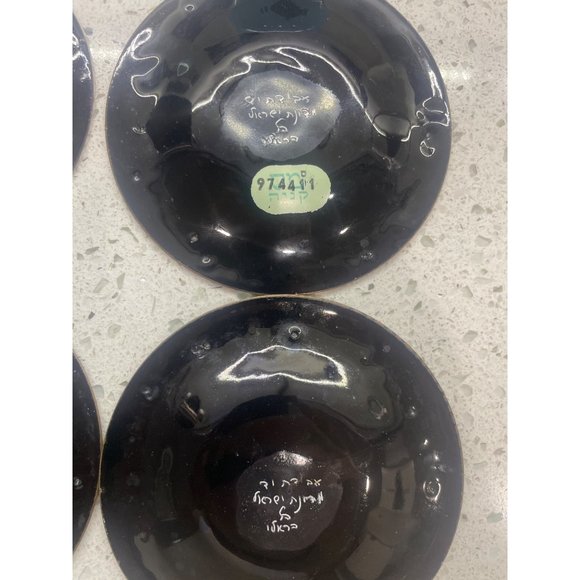 Vintage 12 pc Turkish coffee cups saucers Star of David Hand Made Hareli Israel - Picture 7 of 10